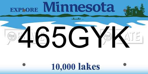 465GYK Minnesota License Plate