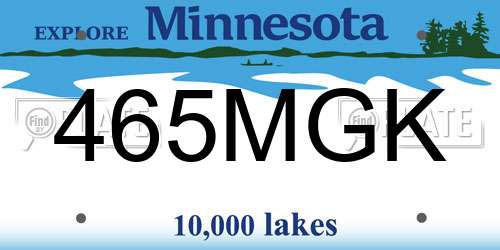 465MGK Minnesota License Plate