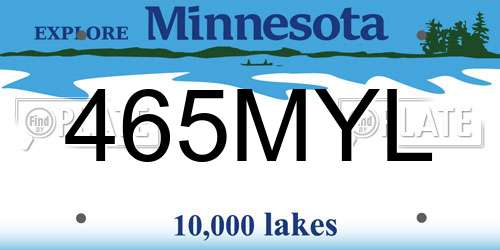 465MYL Minnesota License Plate