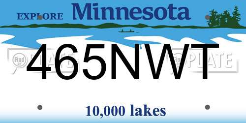 465NWT Minnesota License Plate