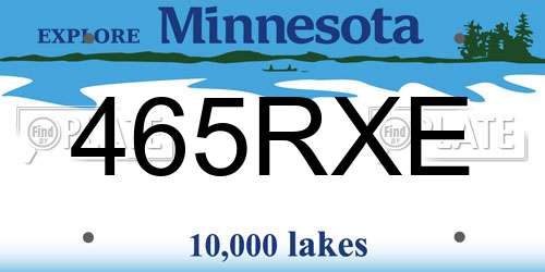 465RXE Minnesota License Plate