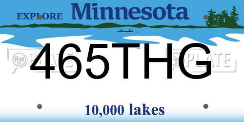 465THG Minnesota License Plate