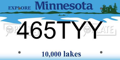 465TYY Minnesota License Plate