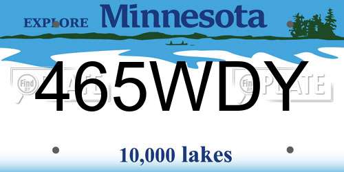465WDY Minnesota License Plate