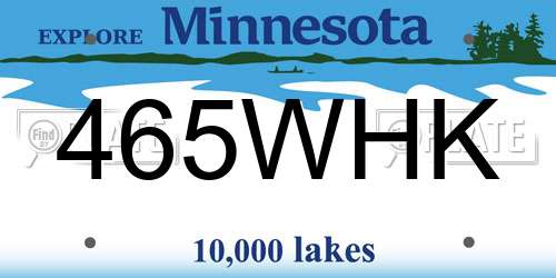 465WHK Minnesota License Plate