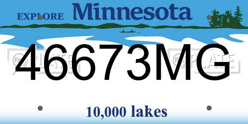 46673MG Minnesota License Plate