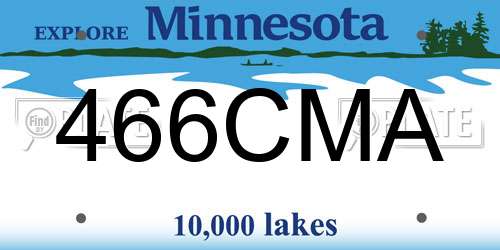 466CMA Minnesota License Plate