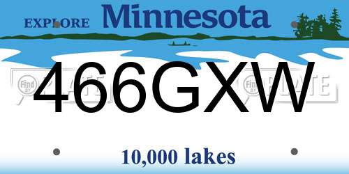466GXW Minnesota License Plate