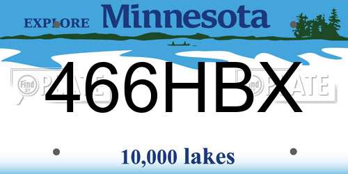 466HBX Minnesota License Plate
