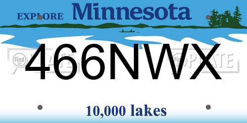 466NWX Minnesota License Plate