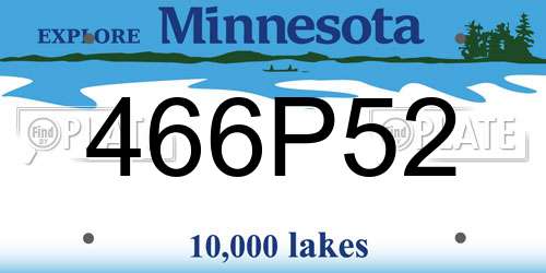 466P52 Minnesota License Plate