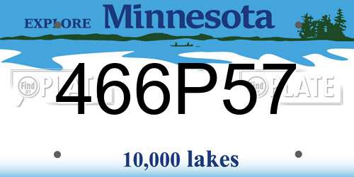 466P57 Minnesota License Plate