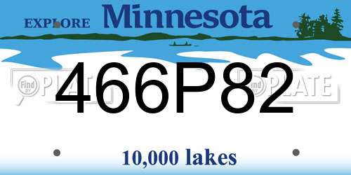 466P82 Minnesota License Plate