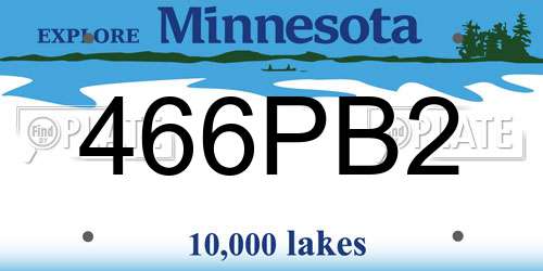 466PB2 Minnesota License Plate