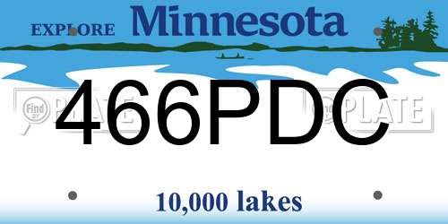 466PDC Minnesota License Plate