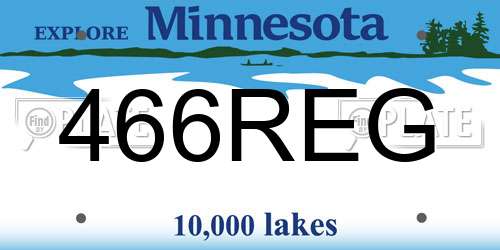 466REG Minnesota License Plate