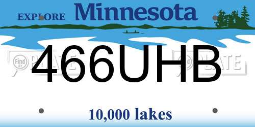 466UHB Minnesota License Plate
