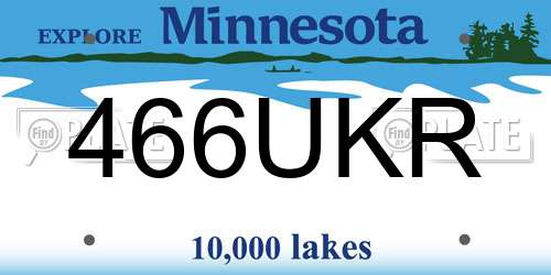 466UKR Minnesota License Plate