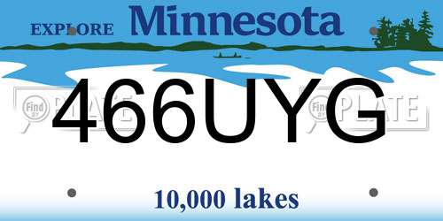 466UYG Minnesota License Plate