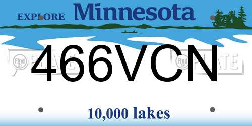 466VCN Minnesota License Plate