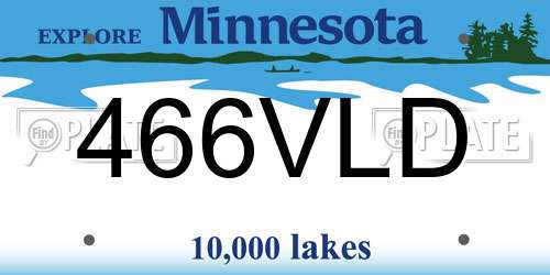 466VLD Minnesota License Plate