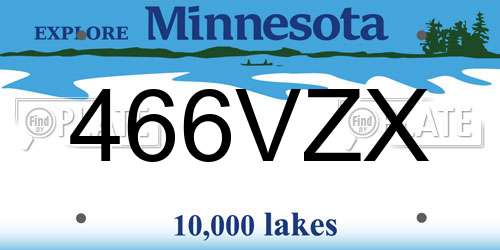 466VZX Minnesota License Plate