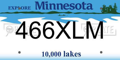 466XLM Minnesota License Plate