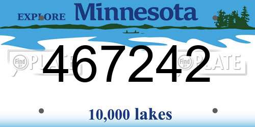 467242 Minnesota License Plate