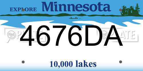 4676DA Minnesota License Plate