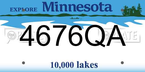 4676QA Minnesota License Plate