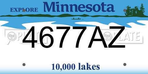 4677AZ Minnesota License Plate