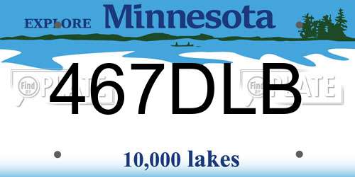 467DLB Minnesota License Plate