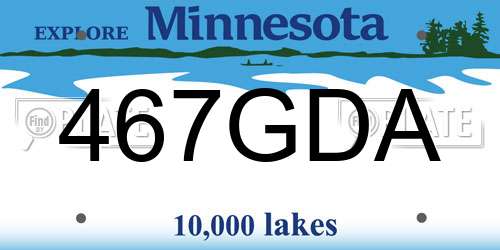 467GDA Minnesota License Plate