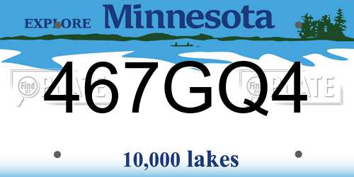 467GQ4 Minnesota License Plate