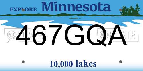 467GQA Minnesota License Plate