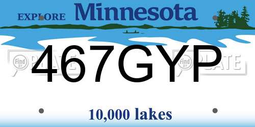 467GYP Minnesota License Plate