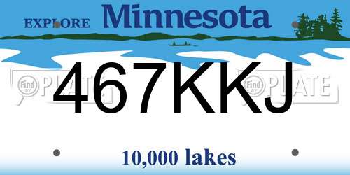 467KKJ Minnesota License Plate