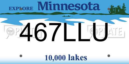 467LLU Minnesota License Plate