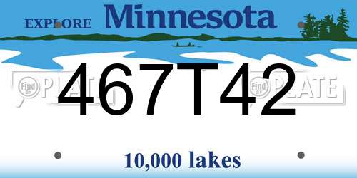 467T42 Minnesota License Plate