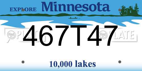 467T47 Minnesota License Plate
