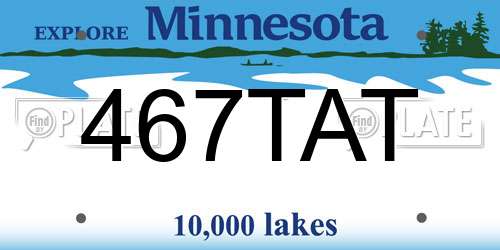 467TAT Minnesota License Plate