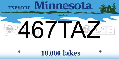 467TAZ Minnesota License Plate