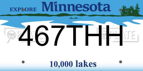 467THH Minnesota License Plate