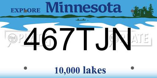 467TJN Minnesota License Plate