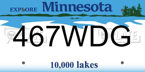 467WDG Minnesota License Plate