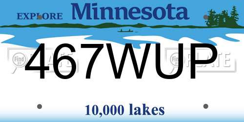 467WUP Minnesota License Plate