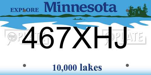467XHJ Minnesota License Plate