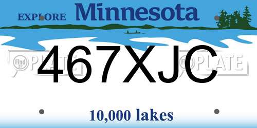 467XJC Minnesota License Plate