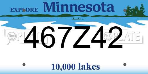 467Z42 Minnesota License Plate