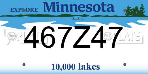 467Z47 Minnesota License Plate